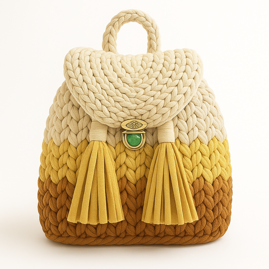 Maroon Soft Blush - Dual-tone crochet backpack!