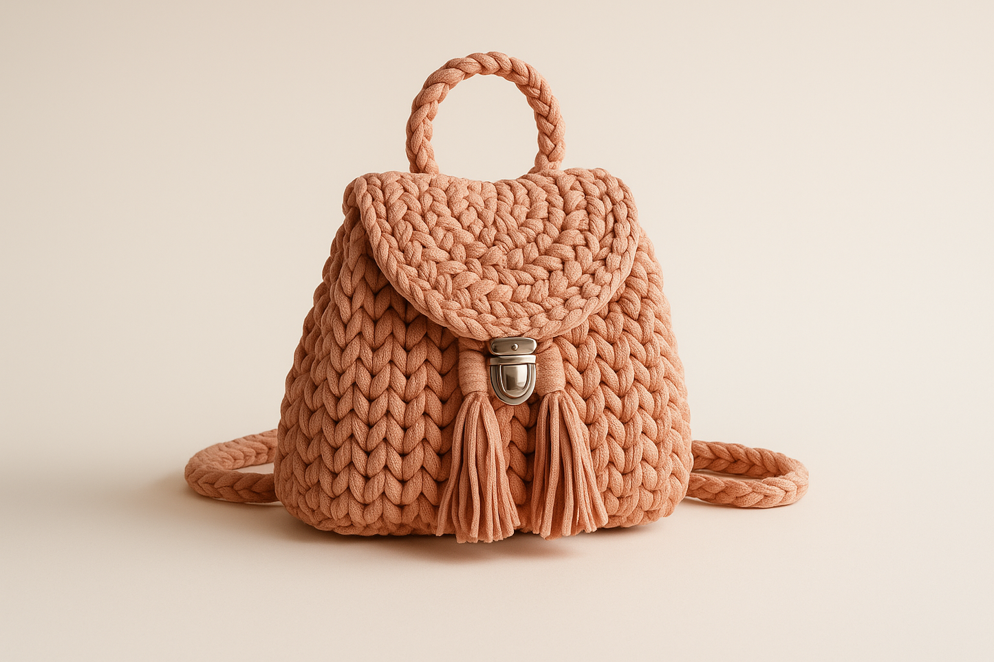 Nest Pack Urban - Elegant Off-White Crochet Backpack