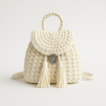 Nest Pack Urban - Elegant Off-White Crochet Backpack