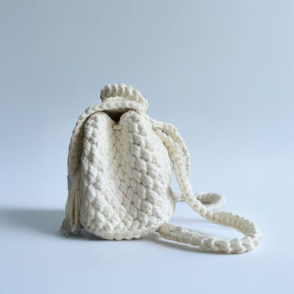 Nest Pack Urban - Elegant Off-White Crochet Backpack